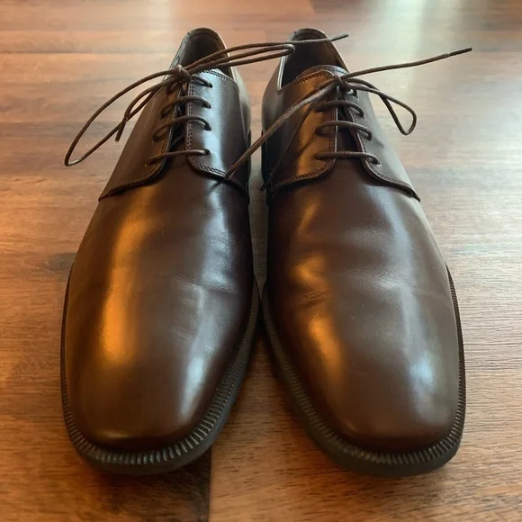 ermenegildo zegna  Wingtip Leather oxford dress shoes men 9D brown Ermenegildo Zegna Wingtip Oxford Shoes US 9 Brown Leather  main image 3